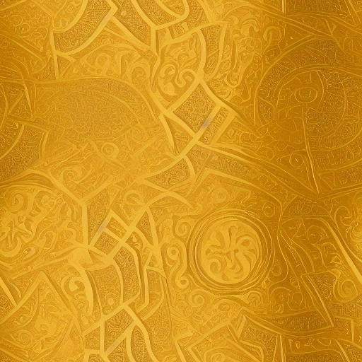 24351-139667935-a close up of a gold plate with intricate designs on it surface and a gold background with a black border, by Alberto Biasi.webp